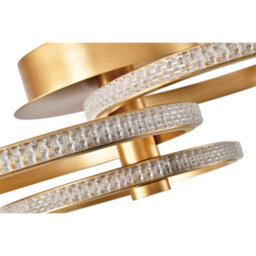 Happy Homewares Modern Designer Brushed Gold Led Ceiling Light With Crystal Effect Acrylic - thumbnail 3