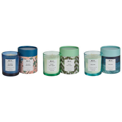 Beliani Set Of 3 Scented Candles Colorful Barrel Soy Wax Fresh Notes Floral Notes - image 1