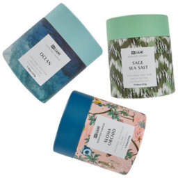 Beliani Set Of 3 Scented Candles Colorful Barrel Soy Wax Fresh Notes Floral Notes - thumbnail 4