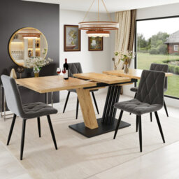 Btm Extendable Kitchen Table 120160X80X76Cm, Wood Grain Finish, Dining Table For Kitchen & Living Room - thumbnail 6
