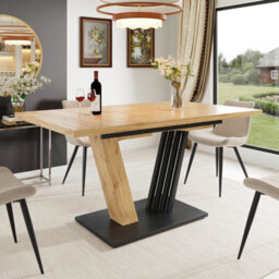 Btm Extendable Kitchen Table 120160X80X76Cm, Wood Grain Finish, Dining Table For Kitchen & Living Room - thumbnail 4