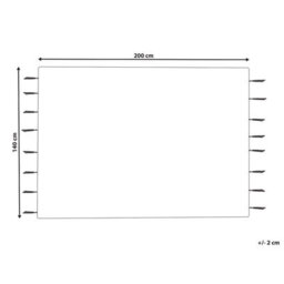 Beliani 140 X 200 Cm Cotton Rug - Off-White And Black Geometric With Tassels - thumbnail 4