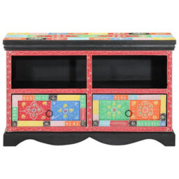 Berkfield Elegant Media Storage Cabinets & Racks Multicolour Wood Medium - thumbnail 1