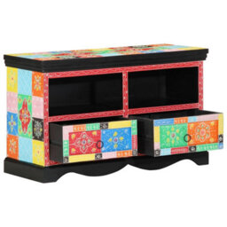 Berkfield Elegant Media Storage Cabinets & Racks Multicolour Wood Medium - thumbnail 2