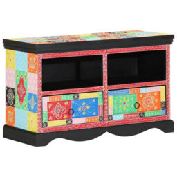 Berkfield Elegant Media Storage Cabinets & Racks Multicolour Wood Medium - thumbnail 6