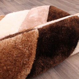Natural Shaggy Modern Sparkle Geometric Optical/ (3D) Rug Easy To Clean Living Room And Bedroom-60Cm X 110Cm - thumbnail 5