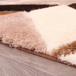 Natural Shaggy Modern Sparkle Geometric Optical/ (3D) Rug Easy To Clean Living Room And Bedroom-60Cm X 110Cm - thumbnail 4