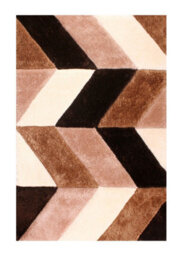Natural Shaggy Modern Sparkle Geometric Optical/ (3D) Rug Easy To Clean Living Room And Bedroom-60Cm X 110Cm - thumbnail 7