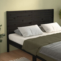 Berkfield Bed Headboard Black 126X4X100 Cm Solid Wood Pine - thumbnail 1