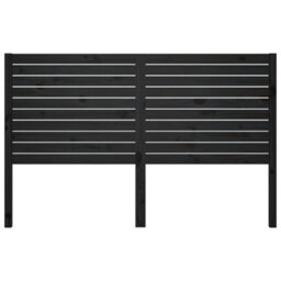 Berkfield Bed Headboard Black 126X4X100 Cm Solid Wood Pine - thumbnail 3