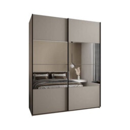 Arte Luxurious Cashmere Trosa Iv Sliding Door Wardrobe H2450mm W1900mm D640mm Mirrored Doors, Ten Shelves, Hanging Rail - thumbnail 1