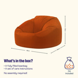 icon Adult Classic Beanbag Outdoor Waterproof Bean Bags Ready Filled - Burnt Orange - thumbnail 8