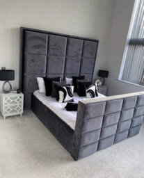 Stratus Interiors Cubed Tv Bed Luxury Bed Frame With Hidden Tv Storage - thumbnail 2