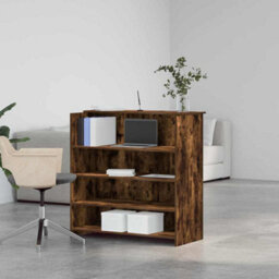 Walplus Reception Desk Smoked Oak 100X50X103.5 Cm Engineered Wood - thumbnail 3