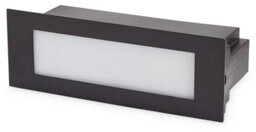 GoodHome Neihart Black Mains-Powered Neutral White Led Rectangular Deck Light