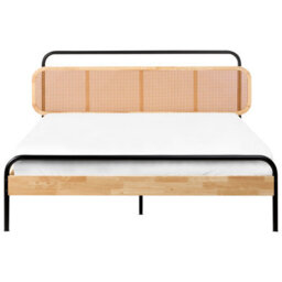Beliani Bed Rattan Boussicourt 160 X 200 Cm (Eu King Size) Light Brown - thumbnail 4