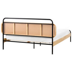Beliani Bed Rattan Boussicourt 160 X 200 Cm (Eu King Size) Light Brown - thumbnail 5