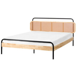 Beliani Bed Rattan Boussicourt 160 X 200 Cm (Eu King Size) Light Brown - thumbnail 1