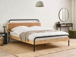 Beliani Bed Rattan Boussicourt 160 X 200 Cm (Eu King Size) Light Brown - thumbnail 2