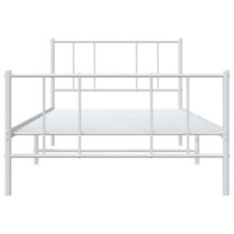 Berkfield Metal Bed Frame With Headboard And Footboard White 80X200 Cm - thumbnail 6