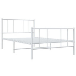 Berkfield Metal Bed Frame With Headboard And Footboard White 80X200 Cm - thumbnail 5