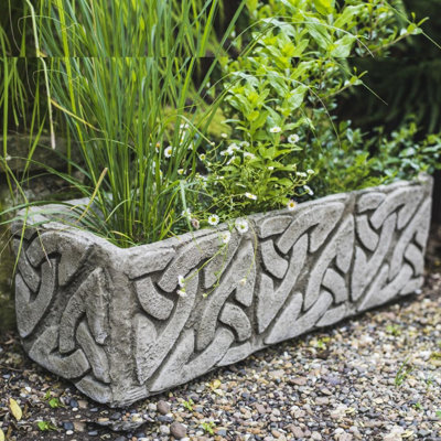 Celtic Style Stone Planter Trough - image 1