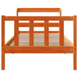 Berkfield Bed Frame With Headboard Without Mattress Wax Brown 75X190 Cm Small Single - thumbnail 4