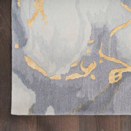 Grey Gold Wool Luxurious ,abstract Optical/ (3D) Modern Rug For Living Room And Bedroom-114Cm X 175Cm - thumbnail 8