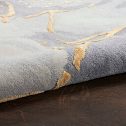 Grey Gold Wool Luxurious ,abstract Optical/ (3D) Modern Rug For Living Room And Bedroom-114Cm X 175Cm - thumbnail 9
