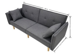 Outdoor Living (NW) Ltd Finnley Two Seat Grey Sofa Bed - Grey - thumbnail 7