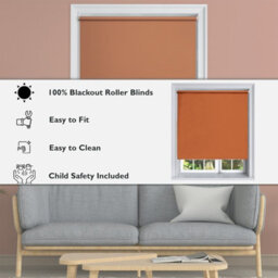 Lister Cartwright Blackout Plain Roller Blinds Windows Blind Child Safety Included (Tomato Cream, 150 Cm Width X 160 Cm Drop) - thumbnail 5