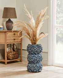Beliani Flower Vase Muzaki 52 Cm Ceramic Blue - thumbnail 2
