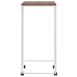 Berkfield Stylish Side Table With Wheels White 40X30X63.5 Cm Engineered Wood - thumbnail 4