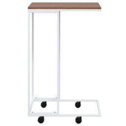 Berkfield Stylish Side Table With Wheels White 40X30X63.5 Cm Engineered Wood - thumbnail 3