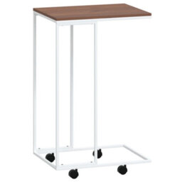 Berkfield Stylish Side Table With Wheels White 40X30X63.5 Cm Engineered Wood - thumbnail 1
