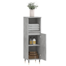Berkfield Bathroom Cabinet Concrete Grey 30X30X100 Cm Engineered Wood - thumbnail 4