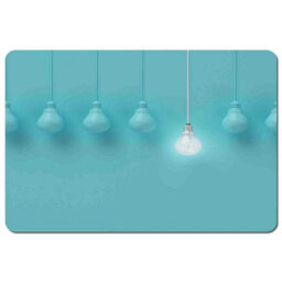 Benjamin Tate Design Designer Artwork Placemat Coaster Set Turquoise With Rich Wood Base Limited Edition - thumbnail 2