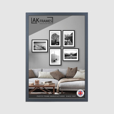 "AK Frames Sleek 20X16"" Dark Grey Thin Modern Picture Frame - Slim And Design For Posters, Prints And Photos - Elegant Wall Frame Decor" - image 1