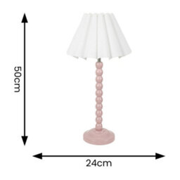 Valuelights Bobbins Painted Rose Table Lamp With White Scallop Tapered Lamp Shade - thumbnail 4