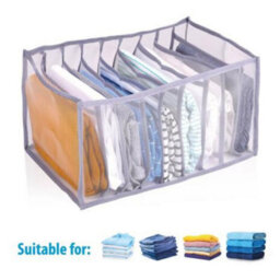 Foldable Mesh Wardrobe Clothes Organiser 36X25X20Cm With 9 Compartments Space Saver Solution For Organising Clothes - thumbnail 2