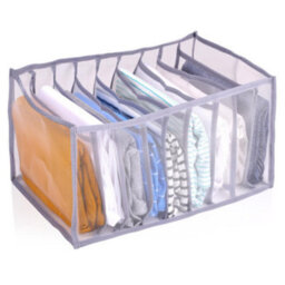Foldable Mesh Wardrobe Clothes Organiser 36X25X20Cm With 9 Compartments Space Saver Solution For Organising Clothes - thumbnail 1