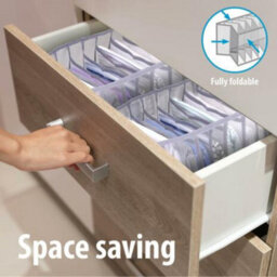Foldable Mesh Wardrobe Clothes Organiser 36X25X20Cm With 9 Compartments Space Saver Solution For Organising Clothes - thumbnail 6