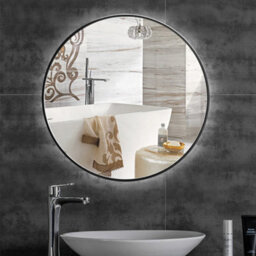 Darphe Black Nordic Bathroom Round Mirror - thumbnail 1