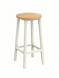LEDREM Bar Stools Set Of 2, Kitchen Stools, Bar Chairs With Metal Frame And Footrest,easy To Assemble,oak Beige And Classic White - thumbnail 7
