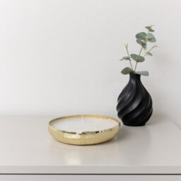 Melody Maison Round Hammered Gold 3 Wick Candle Pot - thumbnail 3