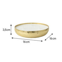 Melody Maison Round Hammered Gold 3 Wick Candle Pot - thumbnail 9