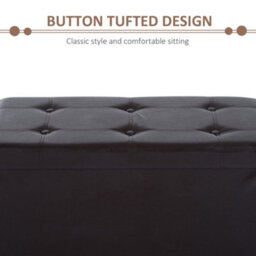 Homcom Storage Ottoman Tool Box Faux Leather Folding Bench Foot Rest, Brown - thumbnail 4