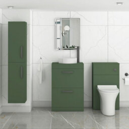 Royal Bathrooms Turin 800mm Matt Green Freestanding Worktop Bathroom 2 Drawers Vanity Unit With No Basin - thumbnail 3