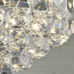 3 Light Chandelier Pendant Chrome Clear Shade Hanging Ceiling Feature Lamp Bulb - thumbnail 3