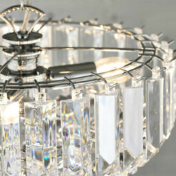 3 Light Chandelier Pendant Chrome Clear Shade Hanging Ceiling Feature Lamp Bulb - thumbnail 4